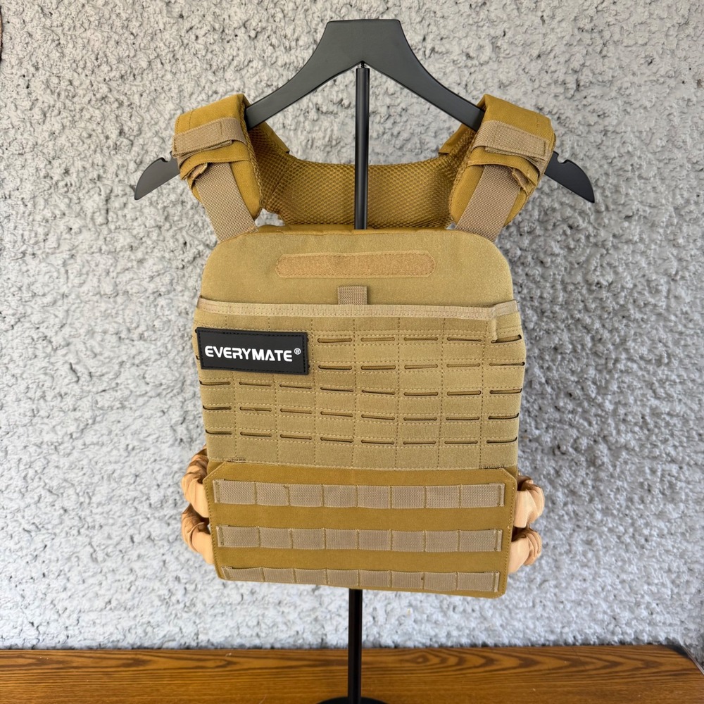 Everymate Weighted Vest Tan Tactical Fitness Training VEST ONLY NO WEIGHTS